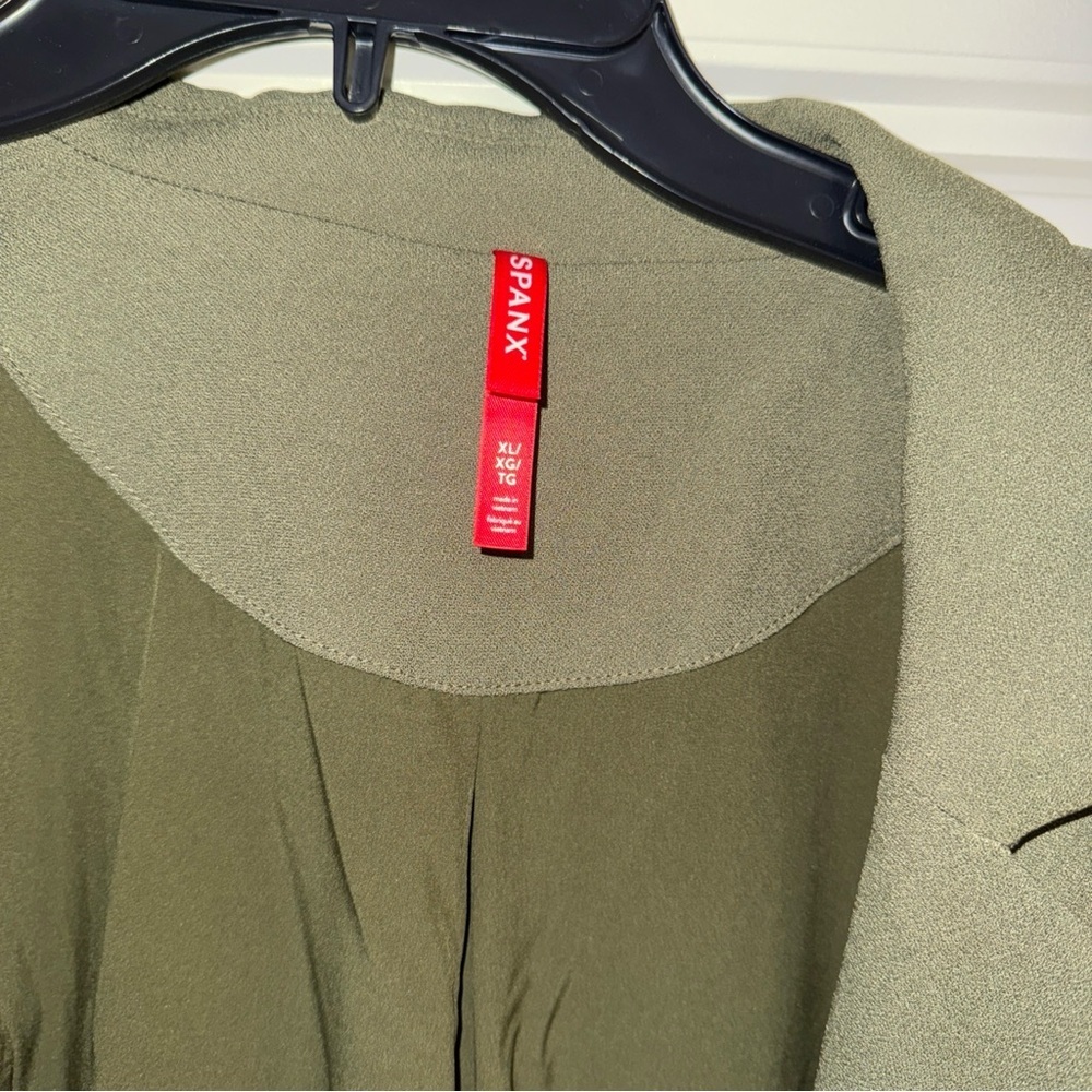 SPANX Olive Green blazer work career outfit professional - Picture 3 of 7